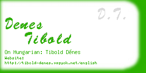 denes tibold business card