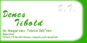 denes tibold business card